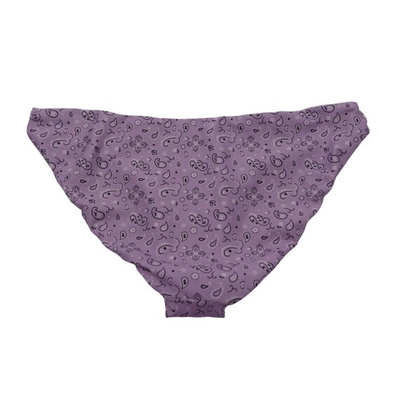 NWT Aqua Swim Bandana Print Bikini Bottom Sz M Lavender Lined Moderate Coverage - Picture 5 of 5